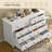 52.2 Inch Double Dresser with 10 Drawers, Wood Dresser for Bedroom,White-702805122