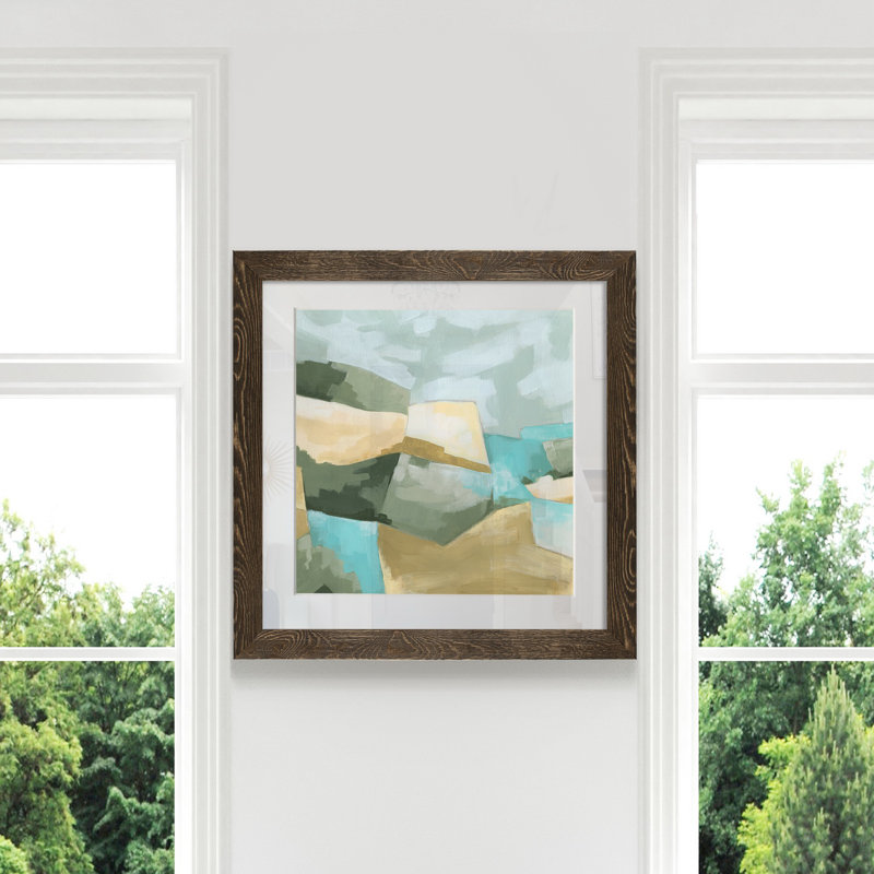 « Optical Fields I », impression sur papier, H 17 po x l 17 po x P 1,5 po, Encadré de bois de noyer