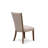 9-piece Dining Table Set includes a Kitchen Table and 8 Light Tan Linen Fabric Dining room Chairs with Button tufted Back - Antique Walnut Finish-581957977-593989775