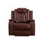 Fauteuil inclinable électrique en faux cuir avec coutures et rangement Diamond-2086707919