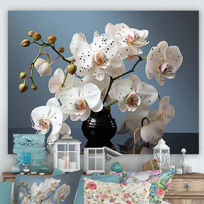 Orchidées blanches, photographie de nature morte II sur toile