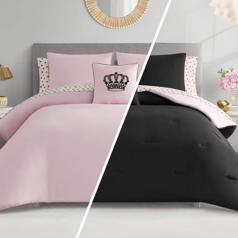 Ensemble d'édredon réversible Jucy Couture Crown Sparkle, Lit simple