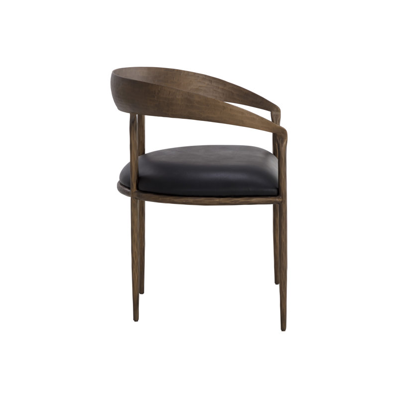 Ossiel Leather Arm Chair, Black