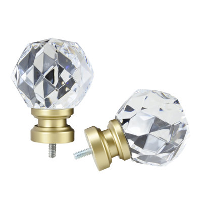 Quameek Finials for Curtain Rod (Set of 2)