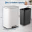 Poubelle en acier inoxydable avec couvercle à fermeture en douceur, poubelle de 3,2 / 5,3 / 8 / 13,2 gallons pour la cuisine à domicile-125836067-125836066
