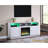 70-Inch White Walnut Tv Stand Fireplace Console With Heater, Led, 3 Open Shelves And Storage Cabinets Wide Finish Led Lights, 2 For 60 - 69 Inch Tvs