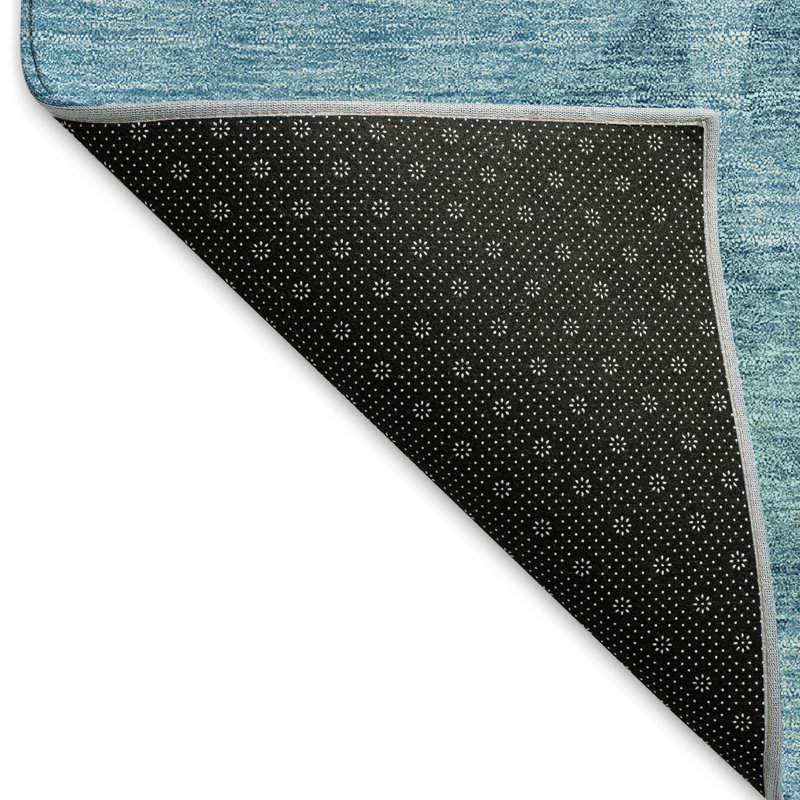 Premium Machine Washable Prisco Teal Rug, Rectangle 3' x 5'