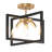 Jerrico 4-Light Bulbs Industrial Rectangle Black Finished Vintage Semi Flush Mount Light Fixture