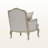 Capri Grey & Beige Finish Antique French accent chair With Pillow, 36.97" H X 28.98" W X 28.7" D