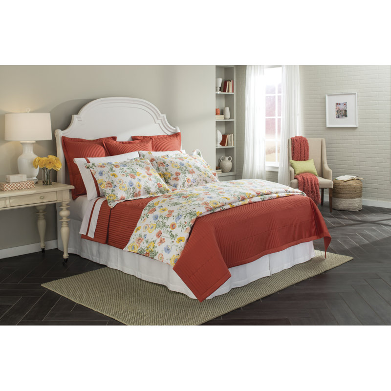 Poppies Cotton Farmhouse Duvet Cover Set, Twin Duvet Cover + 1 Sham