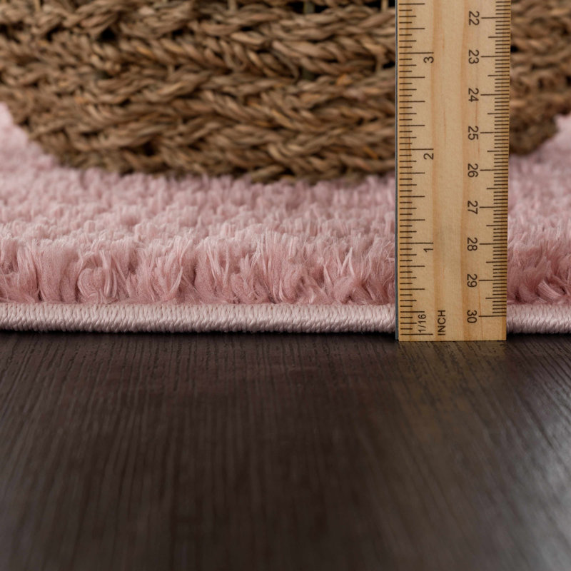 Tapis rose tissé à la machine Tacarra, Tapis de couloir 2 pi 7 po x 9 pi 10 po
