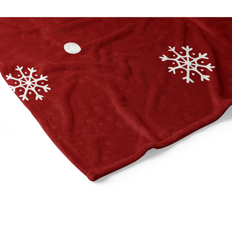 Jeté en velours Holly Jolly Holiday, Rouge, L 60 po x l 50 po