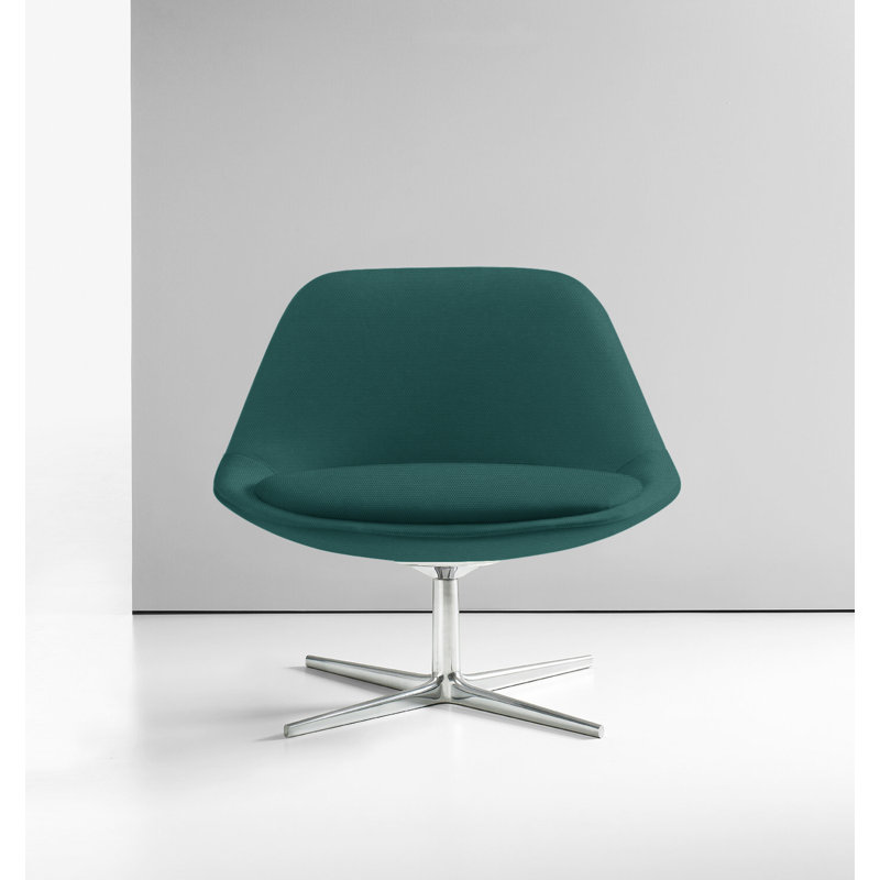 Chiara Lounge Chair, Polished Aluminum, Vella Peppercorn