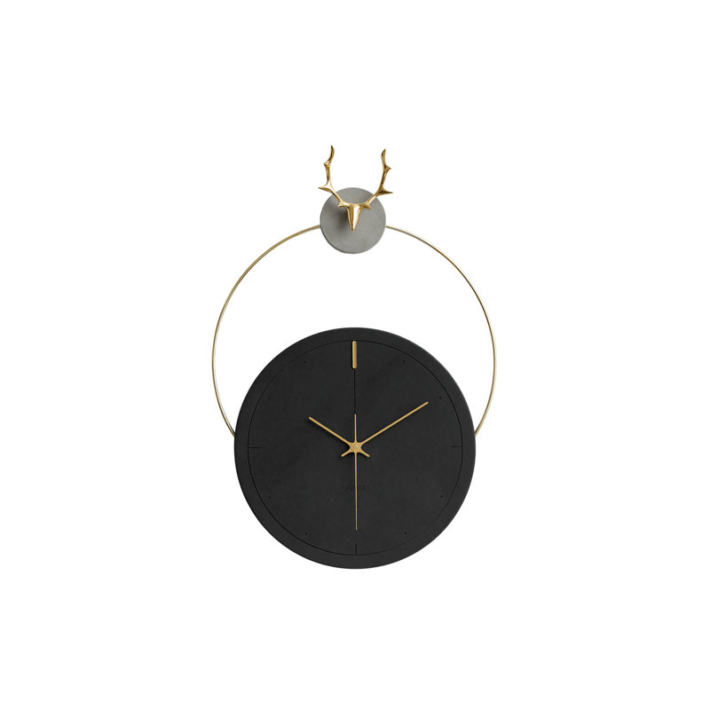Design Wall Clock The Grey Antler, Black