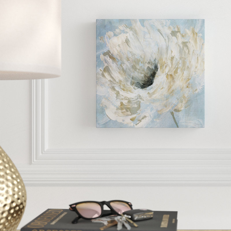 « blue blanc ii », peinture sur toile tendue, H 24 po x l 24 po x P 1,5 po