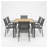 7-Piece Grey Metal Patio Dining Set with Rectangular HDPS Table and 6 Chairs