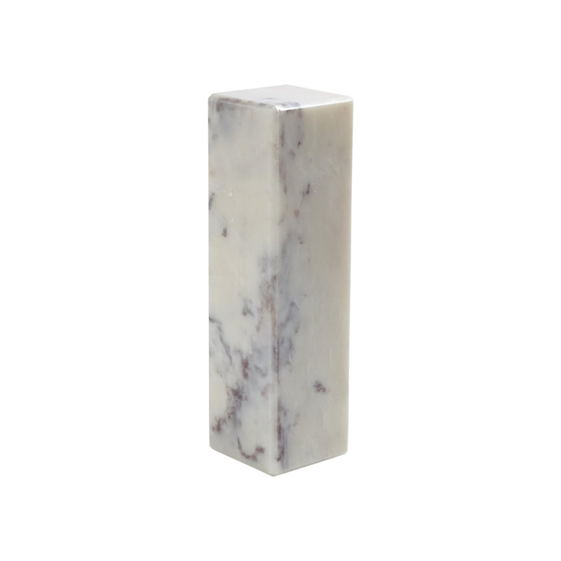 Mini piédestal / colonne montante en marbre, gris, H 14 po x l 4 po x P 4 po