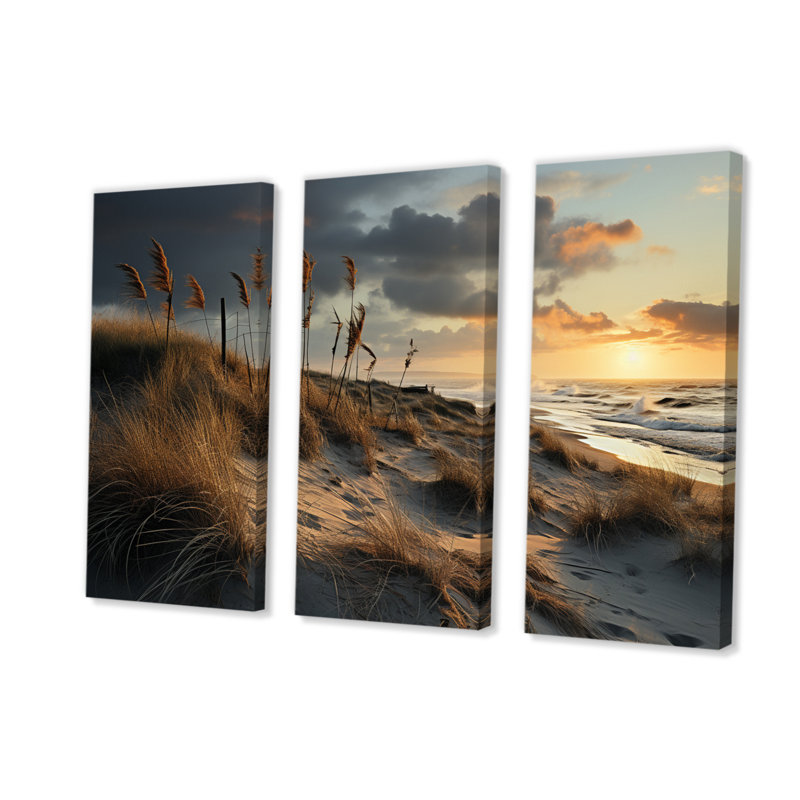 «Beach Photo Grass» sur toile, reproduction de 3 pièces, H 40 po x l 60 po x P 1 po