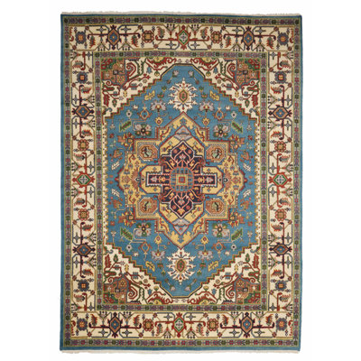 Tapis bleu Serapi Heritage Denim 8 pi 9 po x 11 pi 11 po