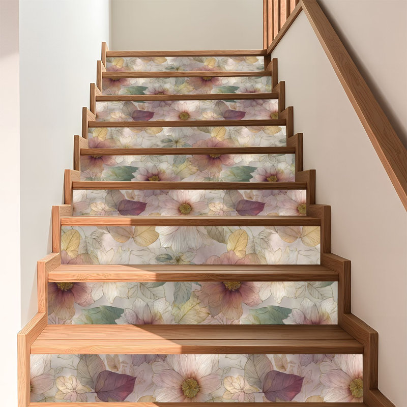 Papier peint auto-adhésif à peler et à coller, élégant motif de fleurs d'aquarelle peintes à la main, auto-adhésif et amovible 17,7 po x 118 po (45 x 300 cm)
