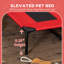Lit de surélevé portatif 48 "x 36" pour chien avec abri de protection UV, rouge-1848045936-1848045938
