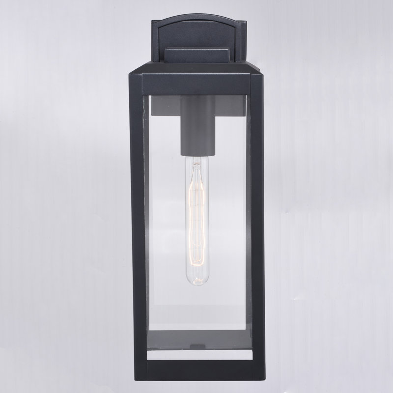 Applique murale d'extérieur 1 lumière H 16,75 po Haviler, H 16,75 po x l 6 po x P 7 po, Noir texturé