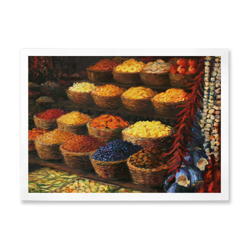 Palette de l'Orient - reproduction sur toile, H 30 po x l 40 po x P 1,5 po, Cadre de coin blanc fermé