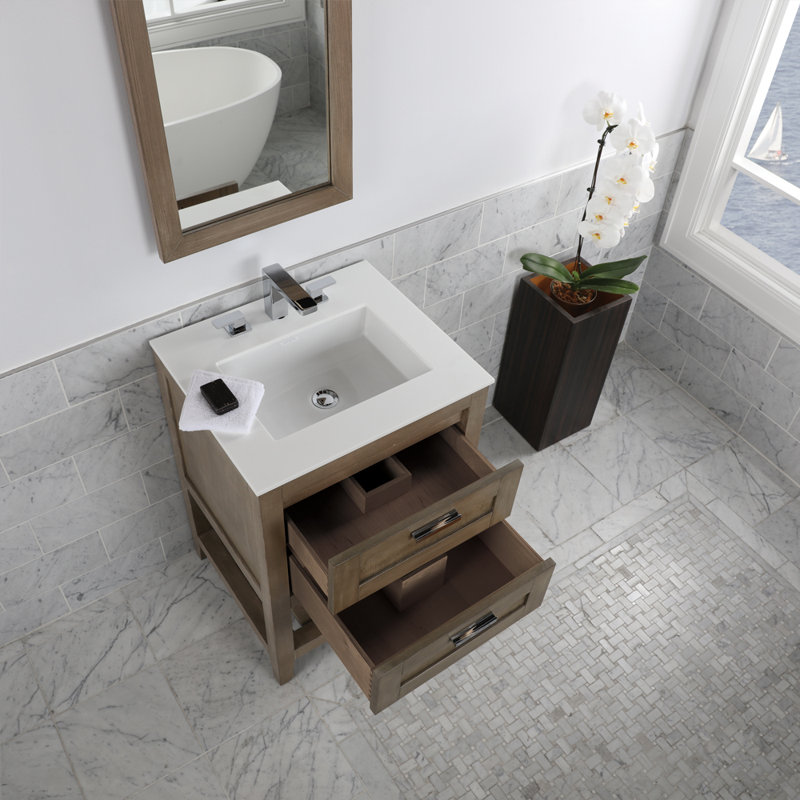 Stile 24'' W Vanity Top, 4" Centers, Ash