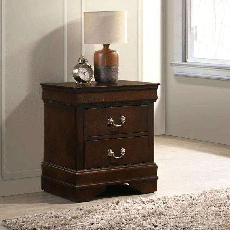 MDF Nightstand With 2 Drawers, Cappuccino