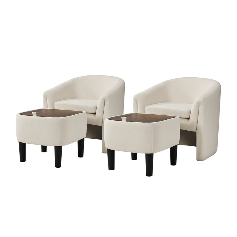 Upholstered Armchair, White