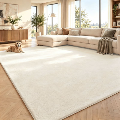 Washable Rug for Living Room Low Pile 5x7ft Area Rug Soft Beige Non Shedding Bedroom Rug for Living Room Dining Room Laundry Kitchen