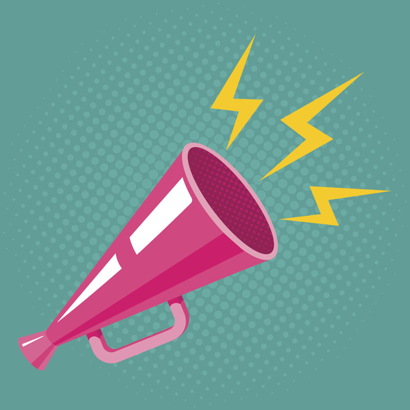 Megaphone by Serazetdinov - Wrapped Canvas Print, 30cm H x 30cm W x 3.8cm D