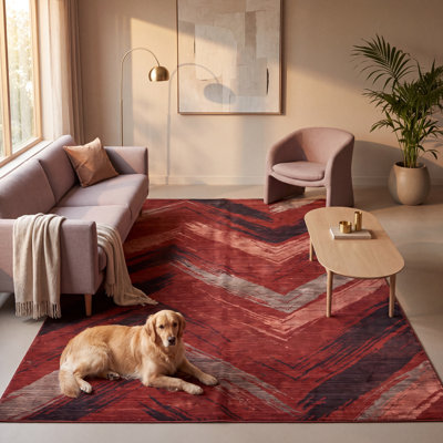 Tapis à poils longs Barthomley Modern Brushstroke