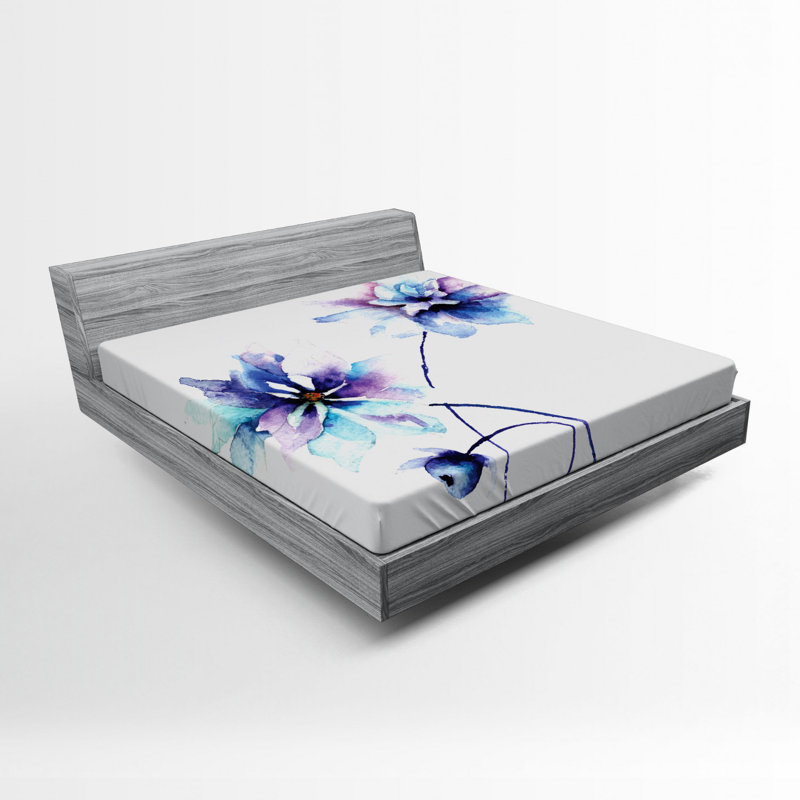 Microfiber Floral Fitted Sheet, Full Fitted Sheet
