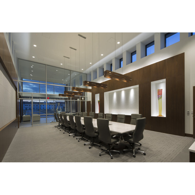 Aeris Linear LED Pendant - 2700K, Brushed Aluminum, Walnut, 7.5" H x 54" W x 5" D