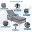 Ensemble de 2 chaises longues inclinables en osier PE l 25,6 po x P 77,5 po x H 37,4 po