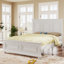 Très grand lit traditionnel en bois de pin style campagne traditionnel, blanc-111961149-111961280