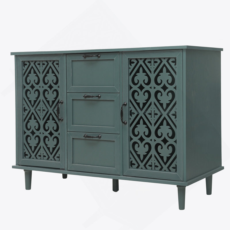 Storage Cabinet, 2 Door Cabinet With 3 Drawer