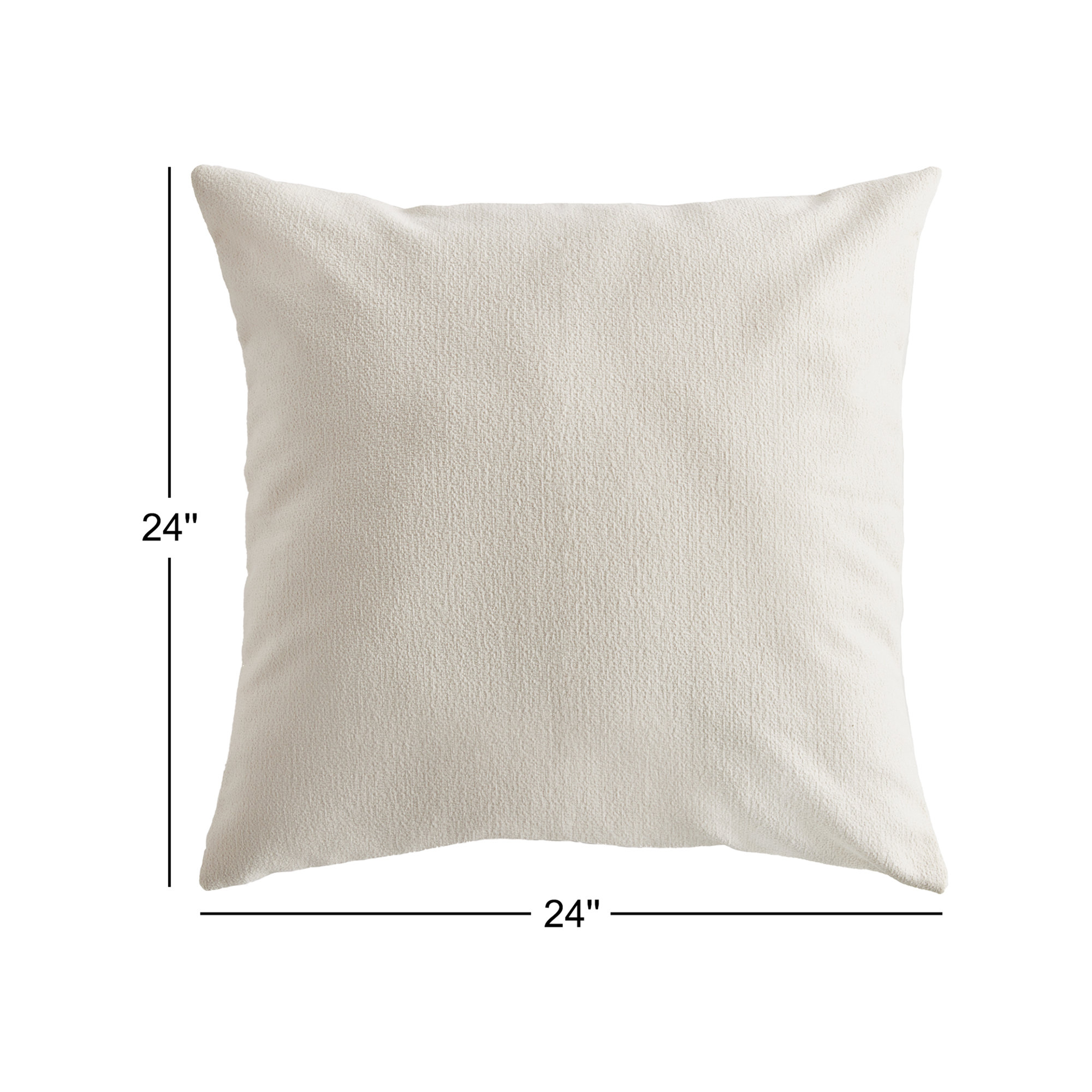 Gakona Solenne Woven Jacquard Neutral Square Indoor/Outdoor Accent Pillow, White, 24"H x 24"W
