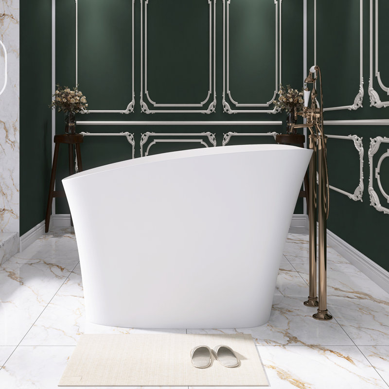 51.18'' x 28.9'' Freestanding Soaking Solid Surface Bathtub