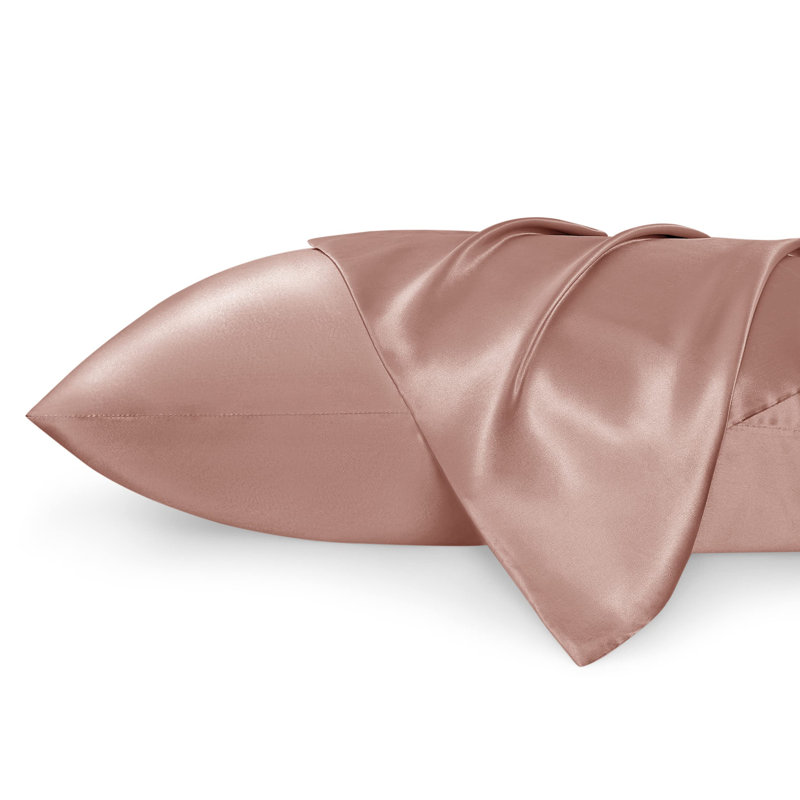 Satin Pillowcase Set of 2, 300 Thread Count , Gray Sand,GentleSoft™️, Queen Pillow Case, Light Beige