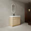 Meuble-lavabo autoportant avec lavabo en résine