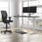 Skyscraper Electric Height Adjustable Standing Desk, Dual Motor and Digital Control with Memory, 60x24, Charcoal Strand Top with White Frame-843439812