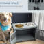 Grande mangeoire pour chien avec armoire, grise - élevée pour de meilleurs repas
