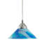 Luminaire suspendu 1 lumière Réfraction de 7 po de largeur - Chrome poli avec verre caribéen