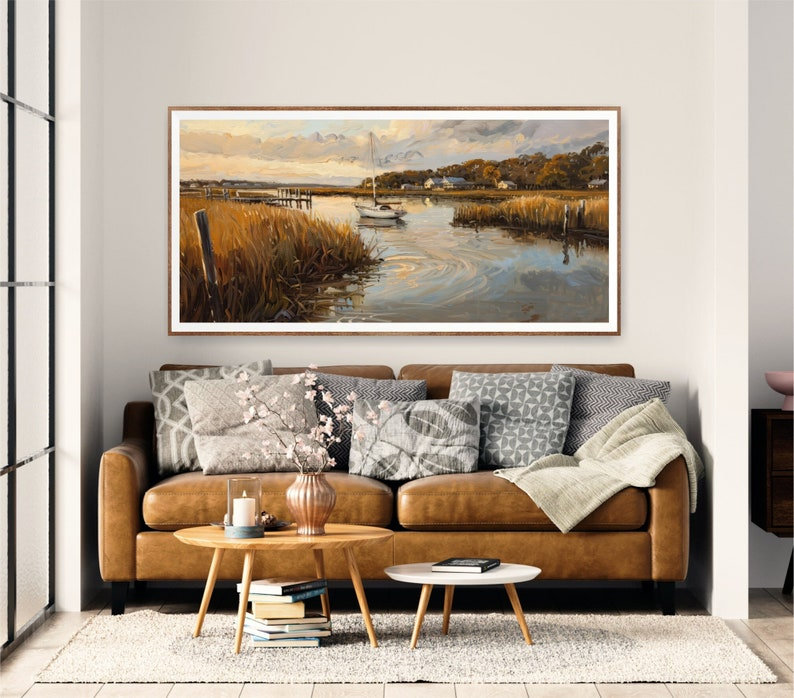 Impression de Charleston, art de Charleston, art mural très grand Charleston, Shem Creek, affiche de paysage