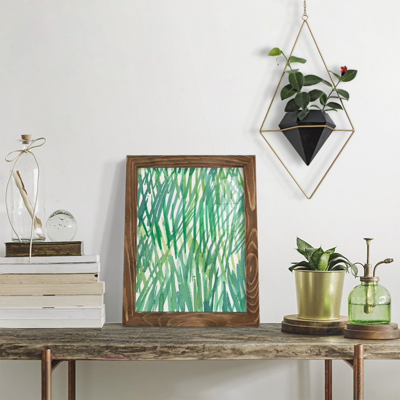 Just Grass I - imprimé, H 11 po x l 9 po x P 1 po, Papier, cadre noyer