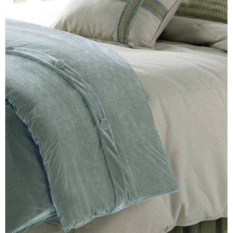Housse de couette en velours vert Arlington, Housse de couette pour grand lit