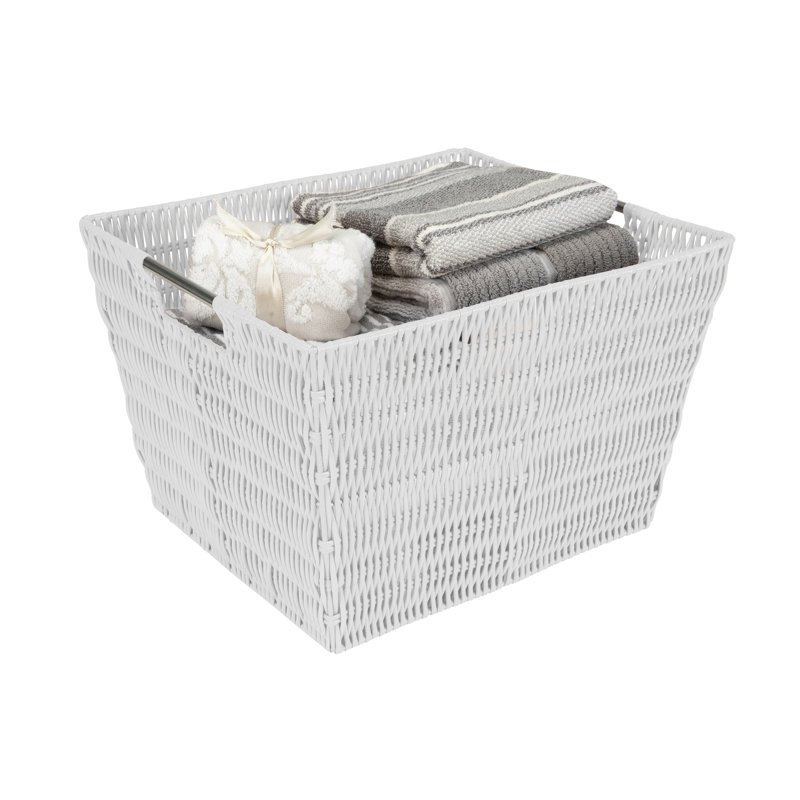 Simplify Plastic Box, White, 10" H x 13" W x 15" D