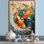 Orange, vert, poisson passionné, poisson Koi I - poisson, art mural
